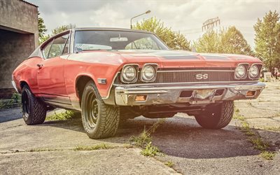 Chevrolet Chevelle SS, muscle cars, 1968 cars, HDR, retro cars, 1968 Chevrolet Chevelle, american cars, Chevrolet