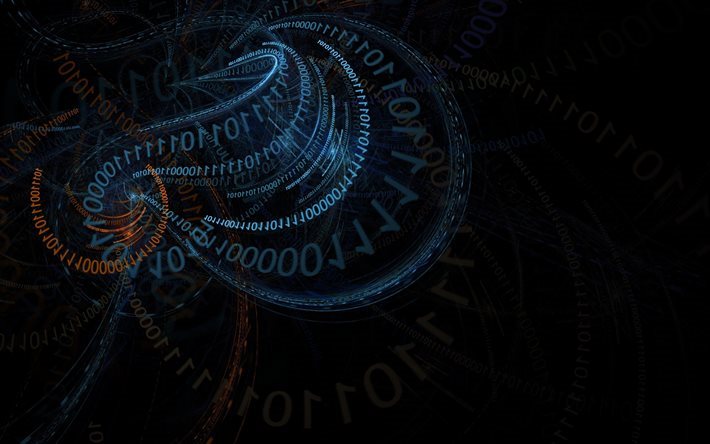 technology, binary code, vortex, zeros and ones