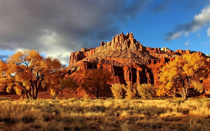 autumn, rock, canyon, autumn landscape, USA