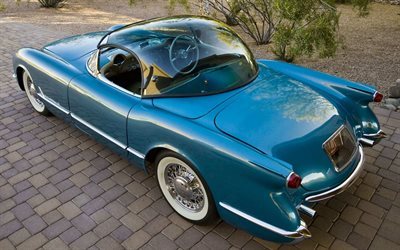 chevrolet corvette, retro cars, classic car, convertible, corvette, chevrolet blue