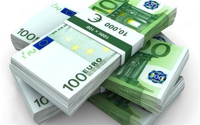 el euro, euro pack, la Uni&#243;n Europea, de 100 euros, dinero 3d, 3d euro
