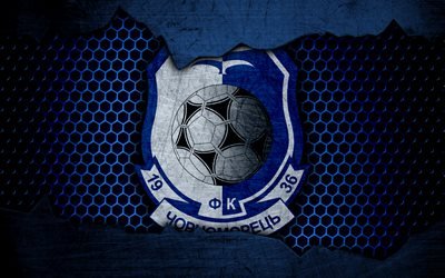 Chernomorets, 4k, logo, Ukrainan Premier League, jalkapallo, football club, Ukraina, grunge, metalli rakenne, Chernomorets FC