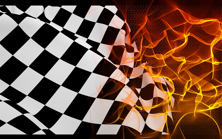 checkered-flag, ende, feuer, flamme, finish flag