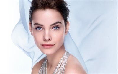 Barbara Palvin, Hungarian top model, portrait, white dress, beautiful woman