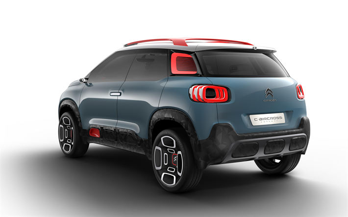 Citroen C-Aircross Concept, 2018, Concept Cars, 4k, new cars, rear view, compact crossover, French cars, Citroen