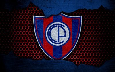 Cerro Porteno, 4k, logo, Paraguayan Primera Division, soccer, football club, Paraguay, grunge, metal texture, Cerro Porteno FC