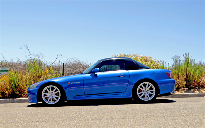 Honda S2000, le r&#233;glage, la position, bleu s2000, BFGoodrich, supercars, Honda