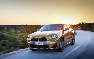 4k, BMW X2, road, 2018 cars, movement, new X2, crossovers, BMW