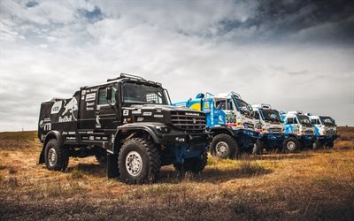 Kamaz-43509, RedBull, rally raid, Dakar, desert, off-road trucks, Kamaz