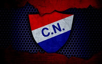 Nacional Asuncion, 4k, logo, Paraguayan Primera Division, soccer, football club, Paraguay, grunge, metal texture, Nacional Asuncion FC