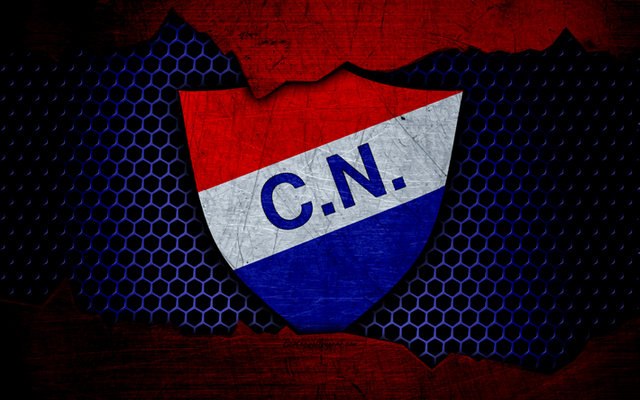 Nacional Asuncion, 4k, logo, Paraguayan Primera Division, soccer, football club, Paraguay, grunge, metal texture, Nacional Asuncion FC