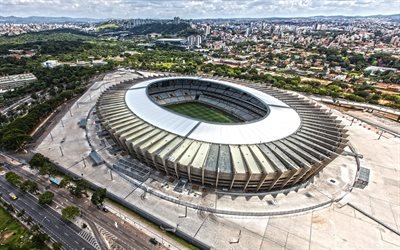 Mineirao, stadio di calcio, di calcio, HDR, il Cruzeiro Stadio, veduta aerea, Belo Horizonte, Minas Gerais, Brasile
