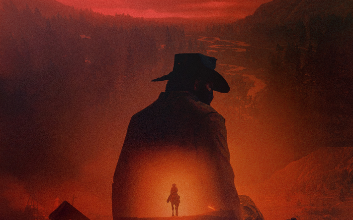 4k, Red Dead Redemption 2, 2018 elokuva, juliste, cowboy