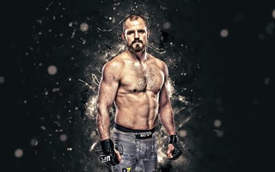 Gunnar Nelson, 4k, white neon lights, Icelandic fighters, MMA, UFC, female fighters, Mixed martial arts, Gunnar Nelson 4K, UFC fighters, Gunnar Luovik Nelson, MMA fighters