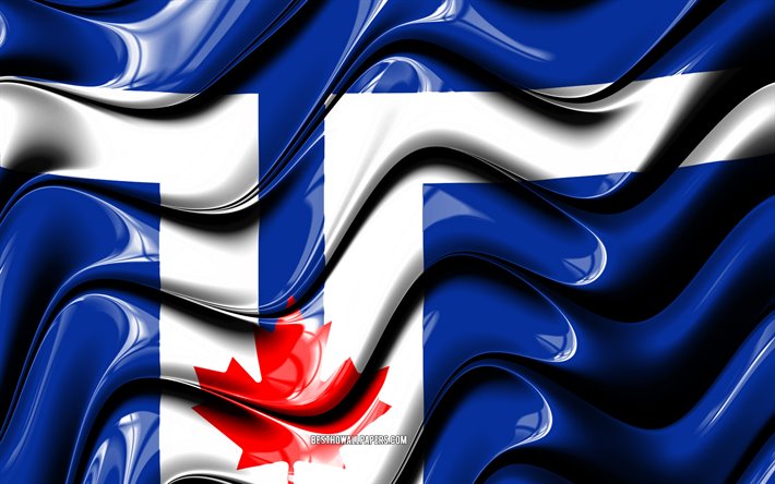 تورونتو العلم, 4k, مدن كندا, أمريكا الشمالية, العلم من تورونتو, الفن 3D, تورونتو, المدن الكندية, تورونتو 3D العلم, كندا