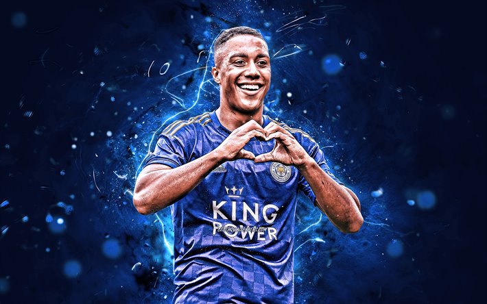 Youri Tielemans, 2019, Belgian footballers, Leicester City FC, soccer, Premier League, Youri Marion A Tielemans, neon lights, England