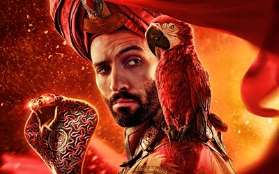 Jafar, Aladdin, 2019 movie, poster, 3D-animation, Marwan Kenzari, 2019 Aladdin