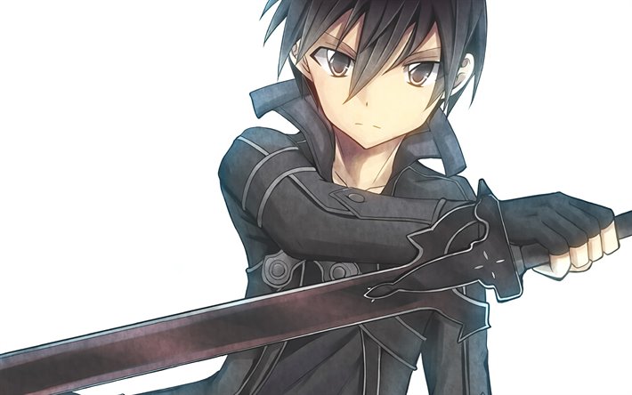 Sword Art Online, Kazuto Kirigaya, portrait, main character, japanese manga