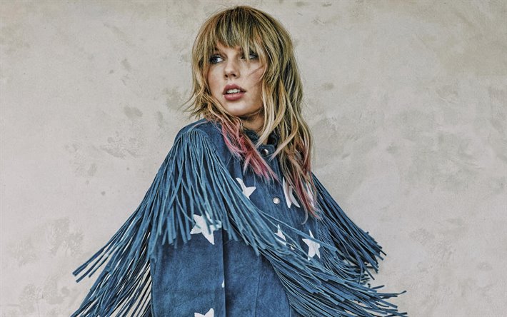 Taylor Swift, cantora norte-americana, retrato, sess&#227;o de fotos, jaqueta jeans, american cantores populares