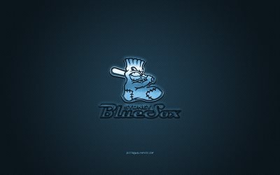 Sydney Blue Sox, Austrian baseball club, ABL, blue logo, blue carbon fiber background, Australian Baseball League, baseball, Sydney, Australia, Sydney Blue Sox logo