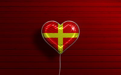 Rakastan Messinaa, 4k, realistiset ilmapallot, punainen puinen tausta, Messinan p&#228;iv&#228;, italialaiset kaupungit, Messinan lippu, Italia, ilmapallo lipulla, Messina