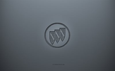 Logo Buick, sfondo grigio creativo, emblema Buick, struttura di carta grigia, Buick, sfondo grigio, logo Buick 3d