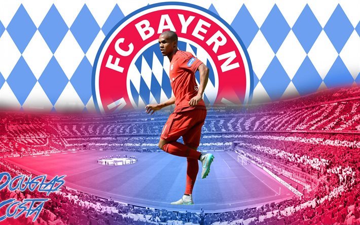 Douglas Costa, Bayern Munchen, el f&#250;tbol, el estadio Allianz Arena de Alemania, la Bundesliga, el FC Bayern Munchen
