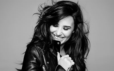 Demi Lovato, 4k, American actress, smile, portrait, brunette