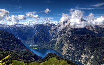 Lago Konigssee, verano, monta&#241;a watzmann Mountain, Bavarian Alps, Germany