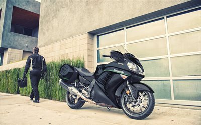 川崎1400GTR, コンテスト14, ABS, 2018, 4k, 黒バイク, 新しいバイク, sportbike