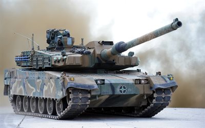 K2 Black Panther, 4k, main battle tank, Sydkoreanska tank, arm&#233;n, moderna pansarfordon
