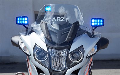 BMW R1200RT, 2018, blue emergency lights, medical motorcycle, BMW