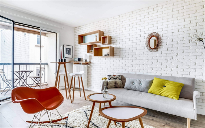 Download wallpapers stylish interior, living room, modern design, white  walls, 4k for desktop free. Pictures for desktop free