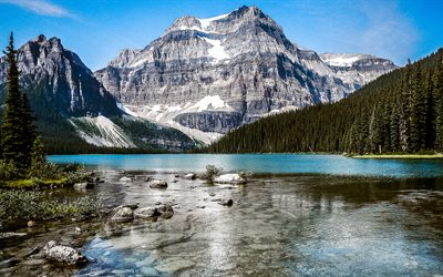 Egito Lago, 4k, Banff, montanhas, O Parque Nacional De Banff, Alberta, Canada