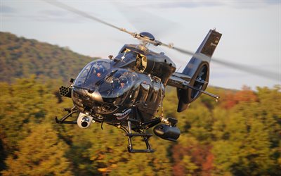 ユーロコプター EC145, 4k, 攻撃ヘリコプター, 戦闘機, EC145, ユーロコプター