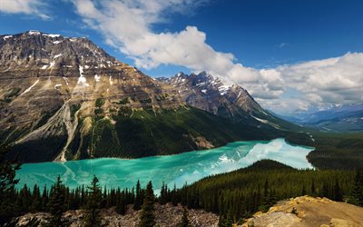 Download wallpapers Banff, Peyto Lake, 4k, mountains, Banff National ...