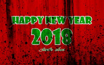 2018 2018 4k, Mutlu yıllar, grunge, Yeni Yıl, yaratıcı, Noel, Noel 2018