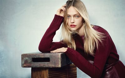 Sasha Pivovarova, Russian supermodel, beautiful girl, blonde, portrait