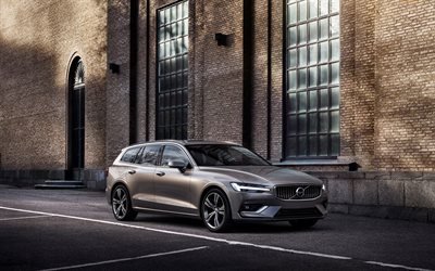 4k, Volvo V60, rua, T6, 2018 carros, novo V60, vag&#245;es, Volvo