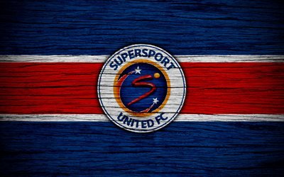FC Supersport United, 4k, de bois, texture, Afrique du Sud Premier League, le football, le Supersport United, l&#39;Afrique du Sud, le Supersport United FC
