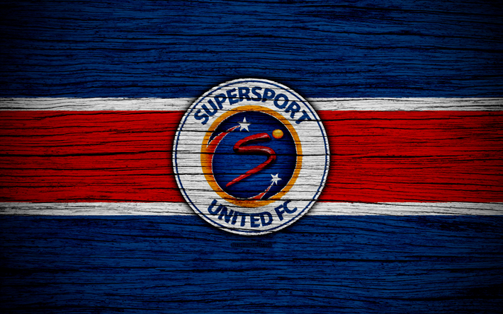 FC Supersport United, 4k, de madera de la textura, del Sur de &#193;frica de la Premier League, el f&#250;tbol, el Supersport United, el Sur de &#193;frica, el Supersport United FC