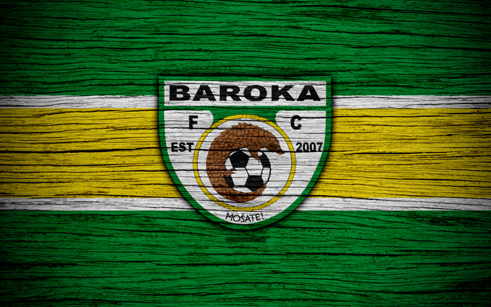 FC Baroka, 4k, wooden texture, South African Premier League, soccer, Baroka, South Africa, football, Baroka FC