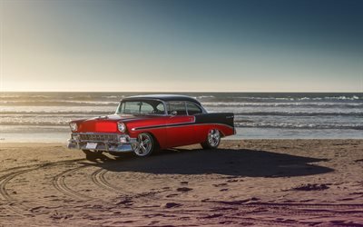 Chevrolet Bel Air, 1956, retro cars, old cars, American classic cars, coupe, Chevrolet