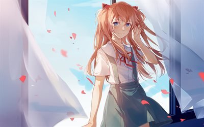4k, Asuka Langley Sohryu, manga, personagens de anime, Evangelion