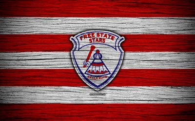 FC Free State Stars, 4k, wooden texture, South African Premier League, soccer, Free State Stars, South Africa, football, Free State Stars FC