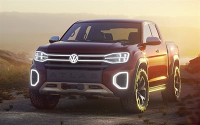 Volkswagen Atlas Tanoak, micros, 2019 voitures, Vus, Atlas Tanoak, voitures allemandes, VW Atlas Tanoak, Volkswagen