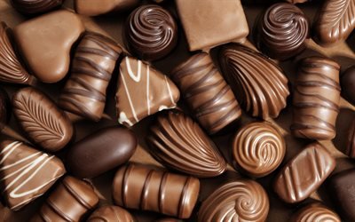 chocolat, les bonbons, les sucreries, le chocolat, les diff&#233;rents bonbons