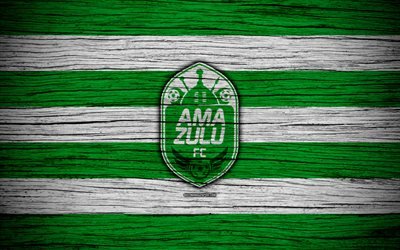 FC AmaZulu, 4k, textura de madeira, Sul-Africano Premier League, futebol, AmaZulu, &#193;frica Do Sul, AmaZulu FC