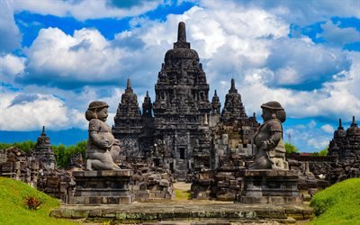 Candi Sewu, 4k, buddhist temple, Indonesian landmarks, Yogyakarta, buddhism, Central Java, Indonesia