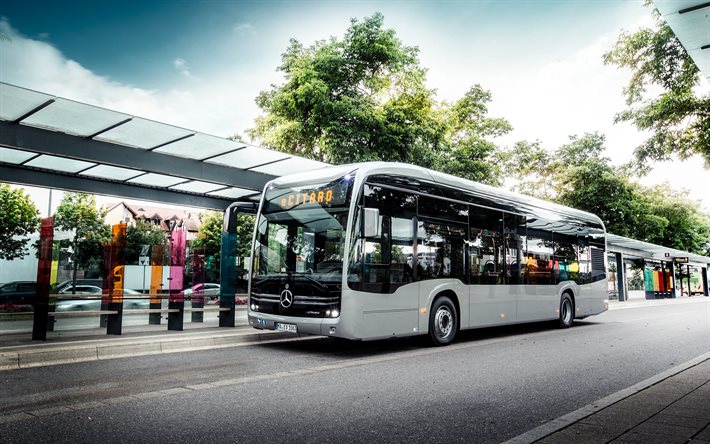 mercedes-benz ecitaro, 2020, stadt-bus, exterieur, electric bus, deutsche busse, pkw-transport, mercedes-benz busse